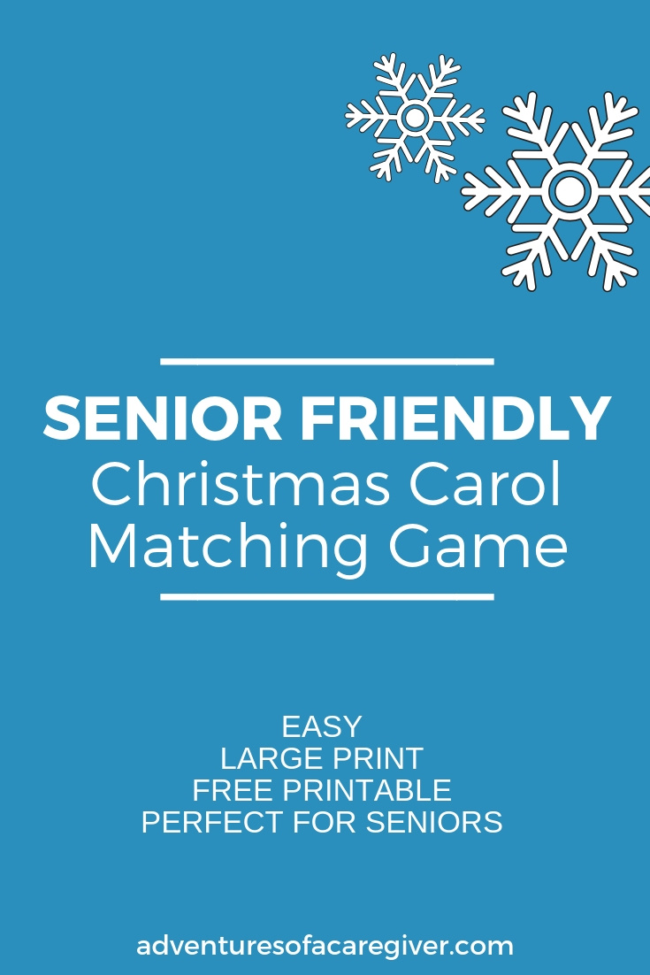 Alzheimer's and senior friendly Christmas Carol Matching Game with free printable!