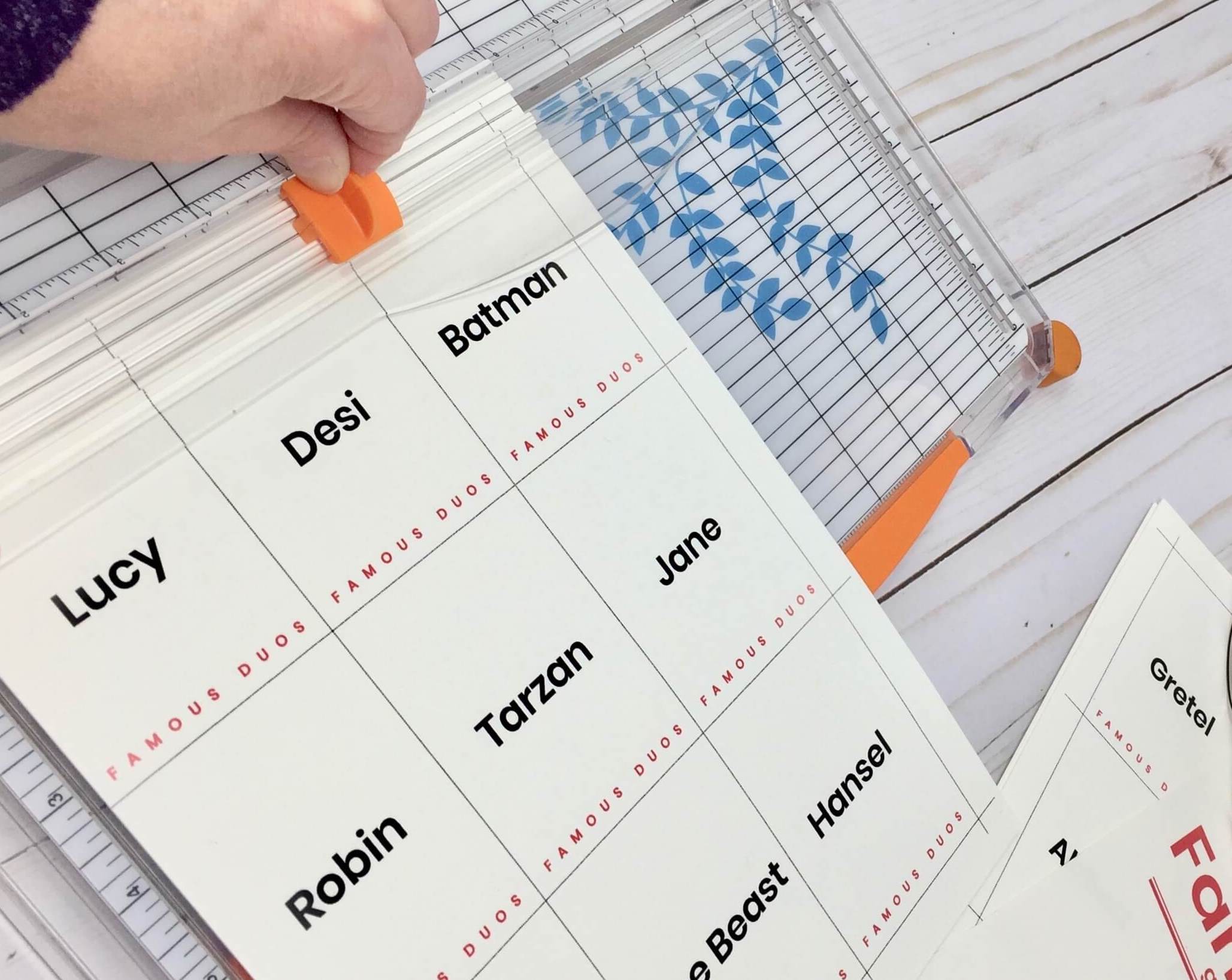 Free printable Famous Duos activity cards created for Alzheimer's and dementia patients