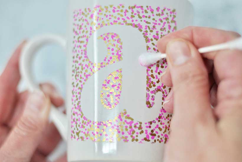 DIY Sharpie Mug Craft Clean-up with Q-tip