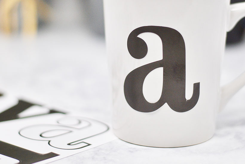 DIY Sharpie Mug Craft - letter-placement