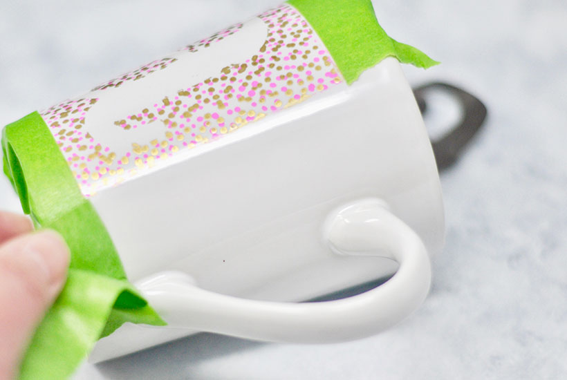 DIY Sharpie Mug Craft - removing tape