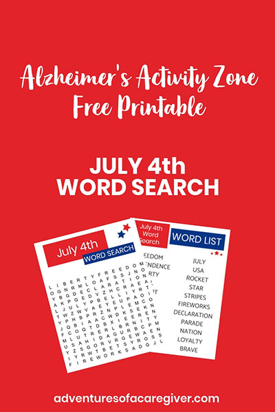 Easy word search created with seniors in mind. Dementia Activity.