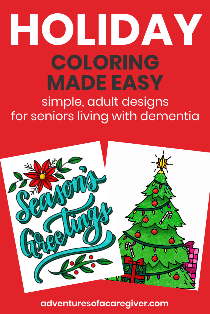 Easy holiday coloring pages dementia activity