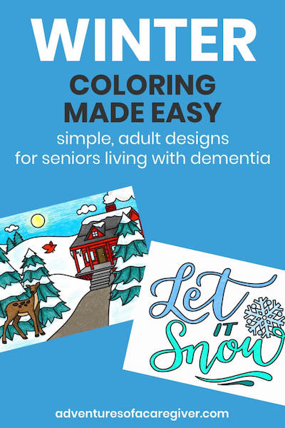 Easy winter coloring pages dementia activity
