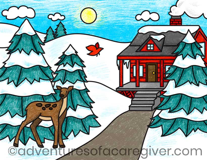 Easy coloring page for seniors living with dementia