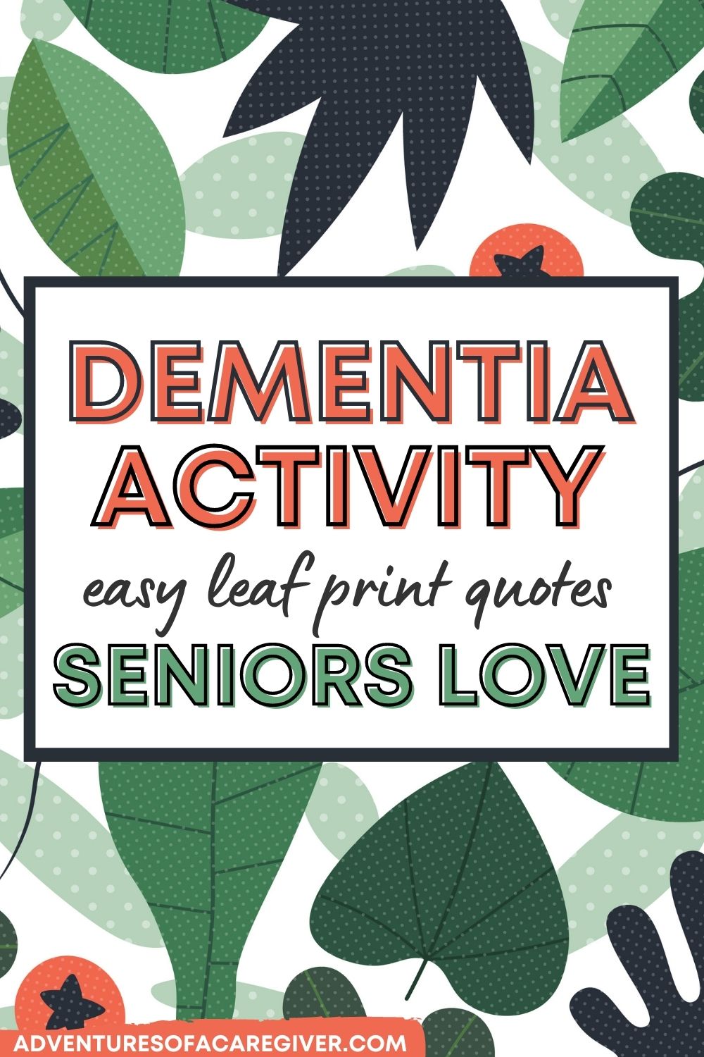 Leaf print dementia craft activity for seniors - pin